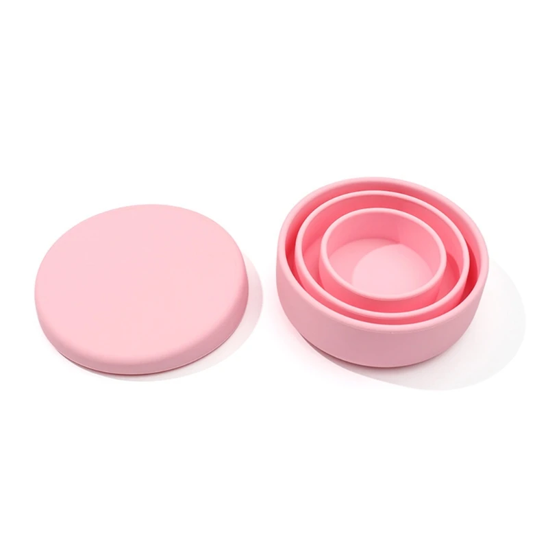 

3 Pcs Baby Feeding Silicone Waterproof Bowl with Lid Training Tableware Dishes J2HD