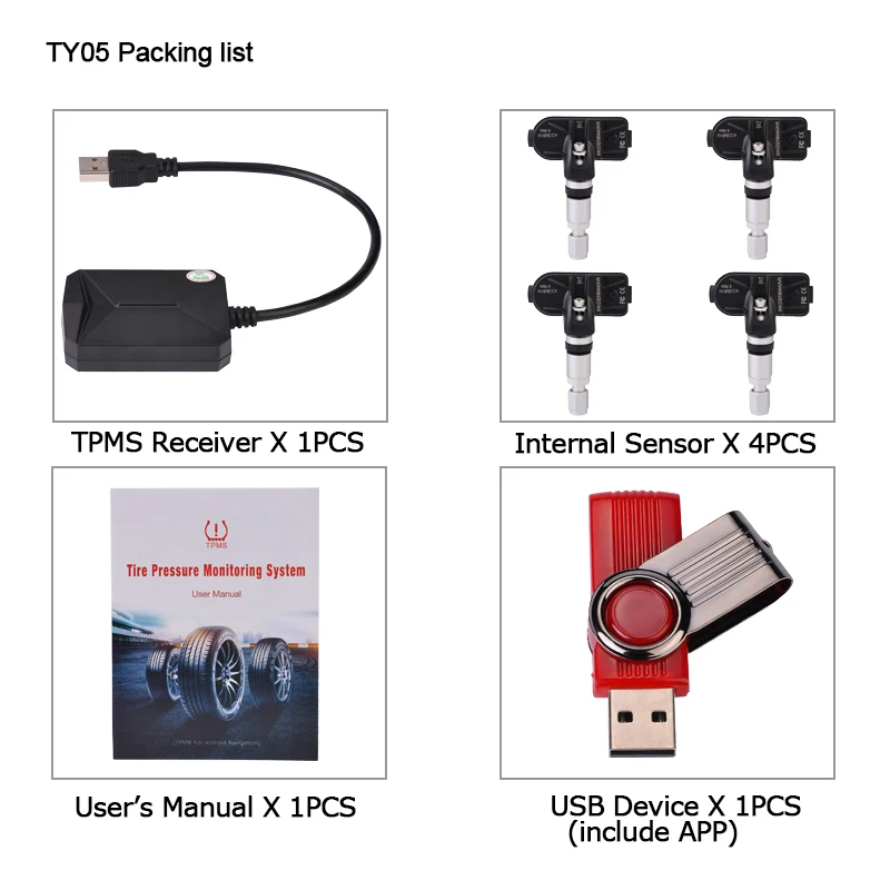 USB Android TPMS монитор давления в шинах/Android навигационная система контроля давления в шинах/Беспроводная передача TPMS