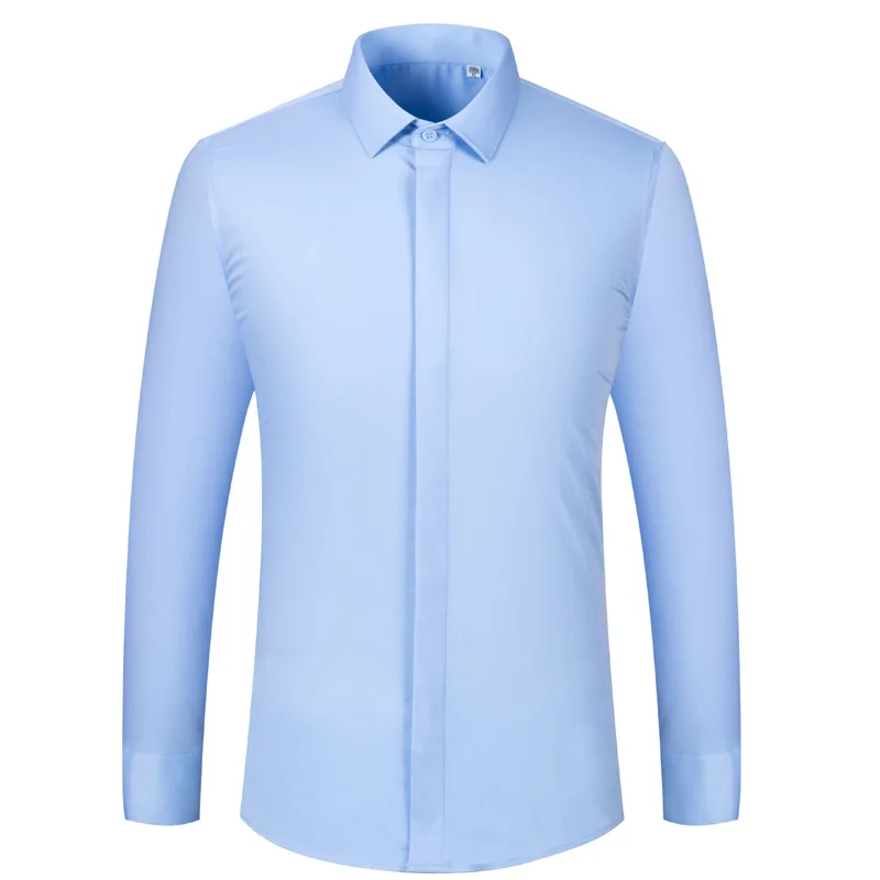 

Quality French Cufflinks Formal Classic Design Bamboo-fiber Men's Comfortable - Soft Dress Shirts Long Sleeve Easy-care Shirt