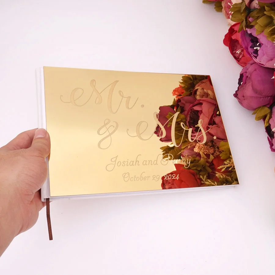 Персонализированная 25x18 см Свадебная индивидуальная Подпись Гостевая книга