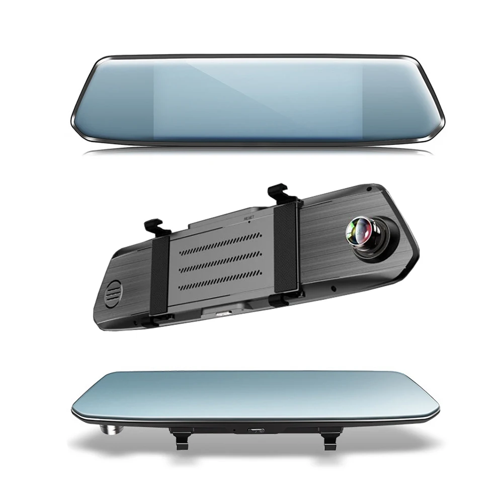 Автомобильный видеорегистратор с сенсорным экраном FHD1080 с двойным объективом, автомобильная видеокамера, зеркало заднего вида, g-сенсор