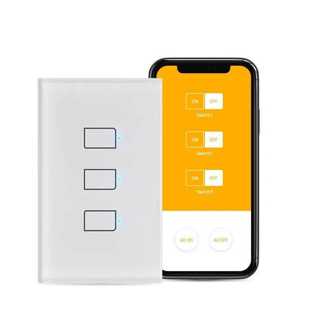 Умный настенный сенсорный выключатель BroadLink Bestcon TC2S RF433 работает с Alexa Google home IFTTT |