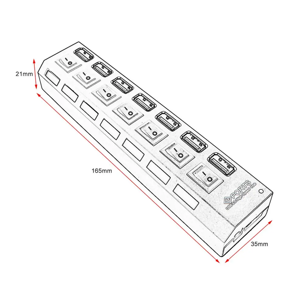 

USB HUB 3.0 4/7 Ports Micro USB 3.0 HUB Splitter With Power Adapter USB Hab High Speed 5Gbps USB Splitter 3 HUB For PC