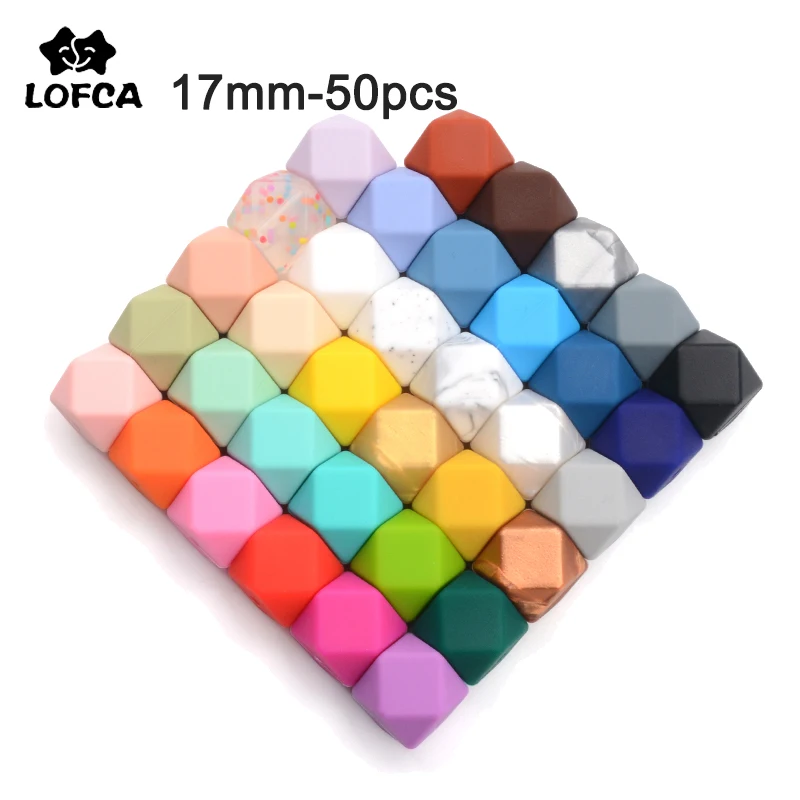 50 шт. шестигранные силиконовые бусины 17 мм |