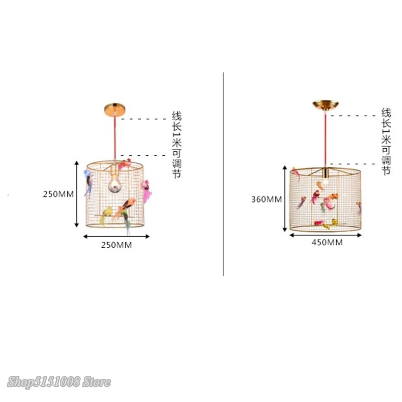 Современный Креативный подвесной светильник с золотой птицей в скандинавском
