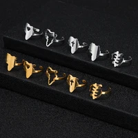 african mapcross symbol rings women stainless steel goldsteel color africa ethnic cultural jewelry gifts wedding parties
