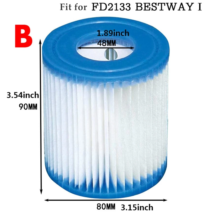 4 размера оборудование для бассейна фильтрующие насосы типа C картриджи BESTWAY I II III