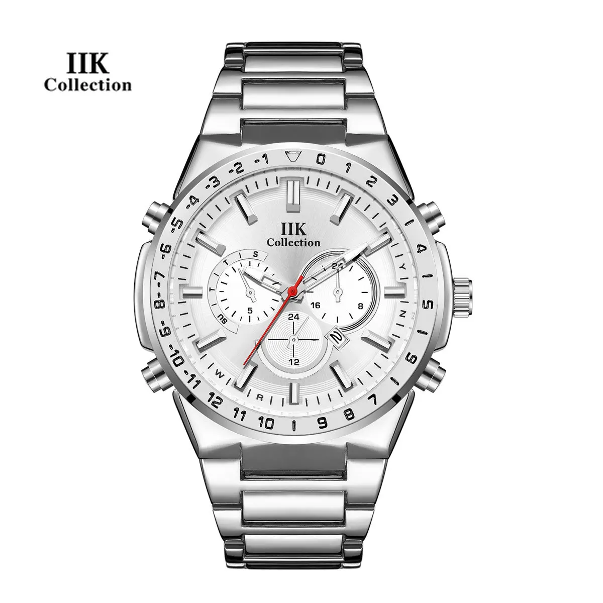 

IIK 2021 New Fashion Mens Watches With Stainless Steel Top Brand Luxury Sports Chronograph Quartz Watch Men Relogio Masculino