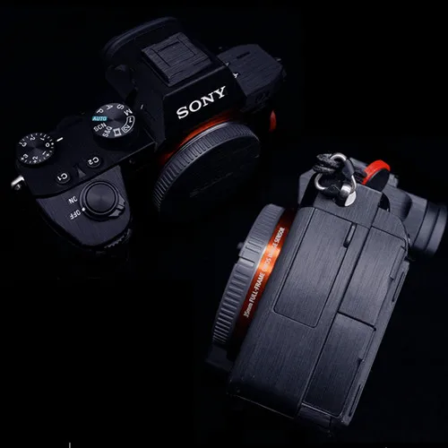 Silk Black Премиум камера обёрточная Бумага Обложка протектор носить чехол для sony A9 A7R3 A7M3 - Цвет: Silk Black