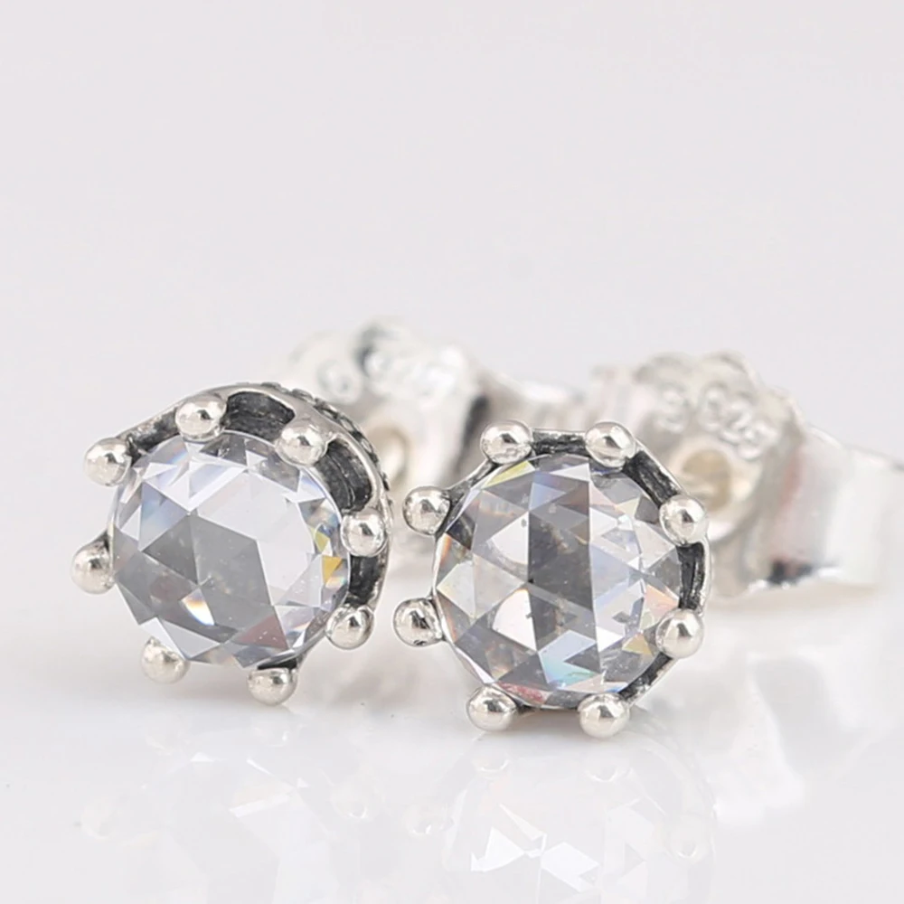 Аутентичные 925 пробы Серебряные Оригинальные прозрачные синие сверкающие короны