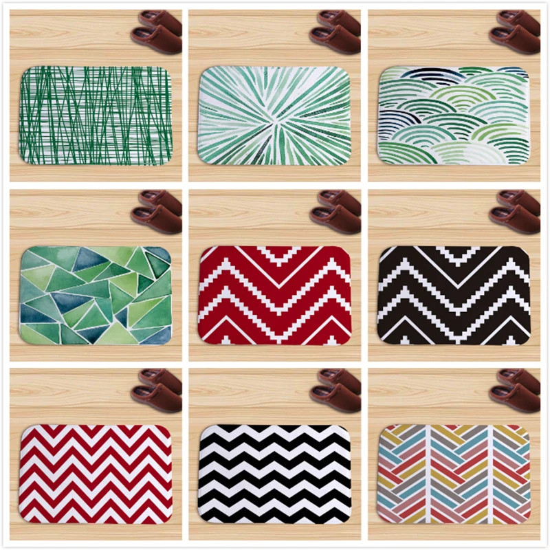 Противоскользящий коврик с геометрическим полосатым рисунком коврики для