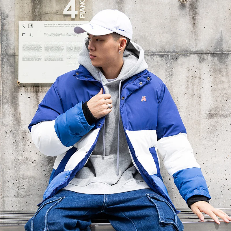 Зимние Цветные Лоскутные парки 2019 хип хоп на молнии карманы толстые куртки