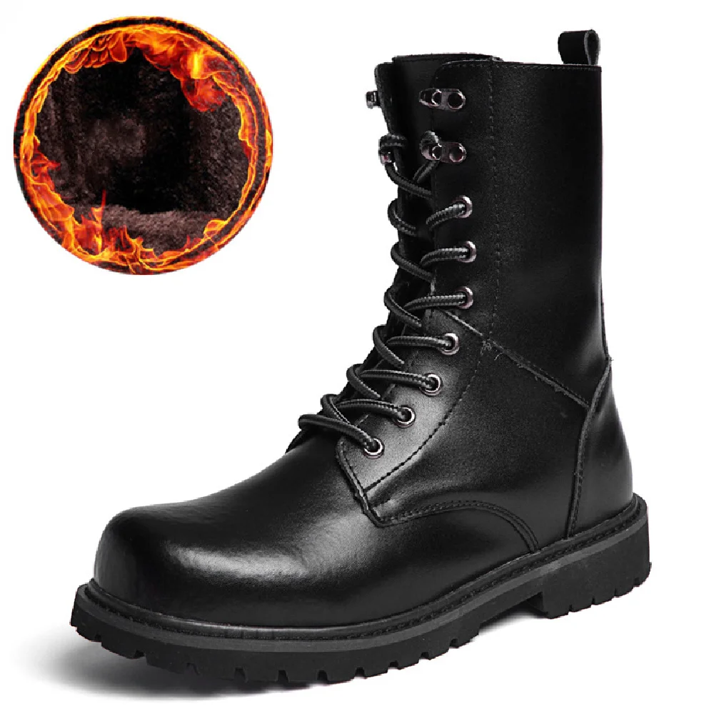 

DEEZLA Boots Men long Motorcycle Boots Winter Knight boots Man Lace Up Ankle Boots Male Genuine Leather Boots Big Size 45 46 47