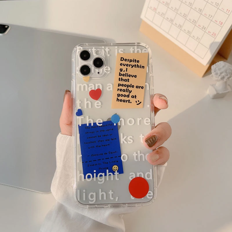 

2021 Fashion Letters Post-it Airbag Case for IPhone 13 12min 12Pro 12ProMax 11 11PROMAX 11PRO SE2020 7 8 7Plus 8Plus X XSMAX XR