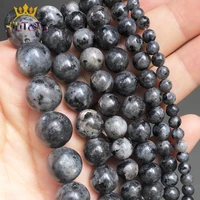natural labradorite larvikite stone beads black round loose beads for jewelry diy making bracelet accessories 15 4681012mm