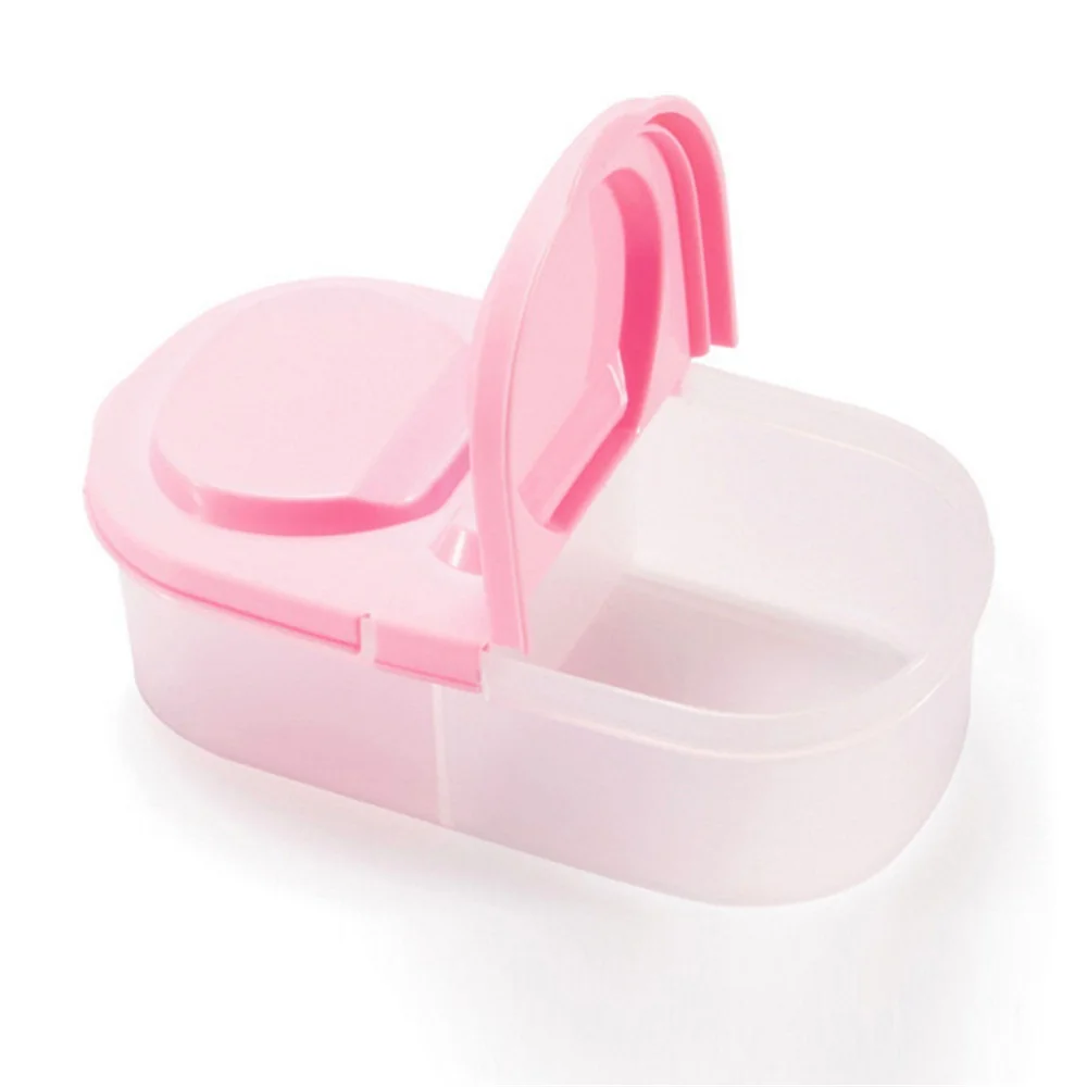 

Portable Double-grid Food Container Grain Sealed Tank Candy Spice Storage Case With Lid For Home Kitchen Accessiores