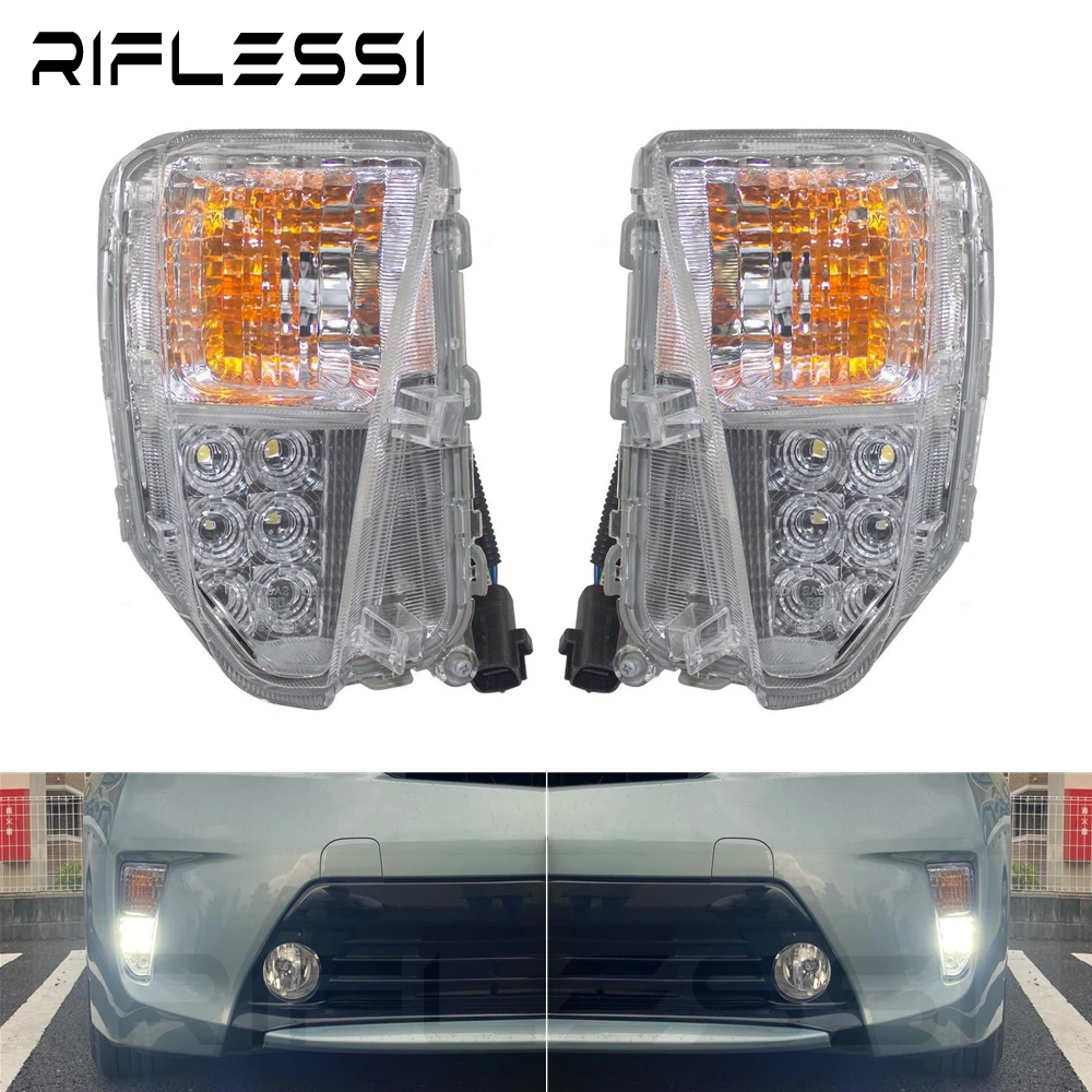 

2x12 В для Toyota Prius светодиодные дневные ходовые огни XW30 ZW30 2012-2015 указатели поворота Противотуманные фары Дневные ходосветильник огни s