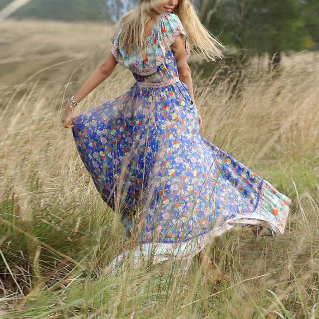 Женское шифоновое платье с открытыми плечами Летнее Длинное пляжное розового