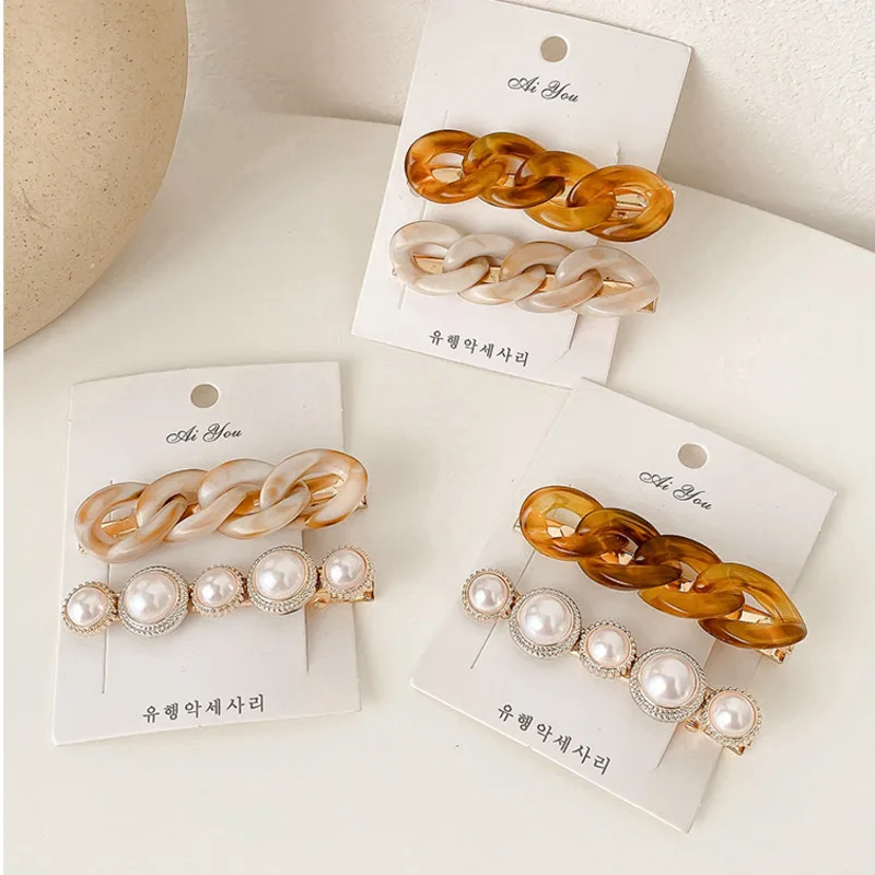

2021 New Pearl Hairpin Side Clip Girl Top Clip Mori Fairy Super Fairy Hairpin Headdress Hair Accessories Clip