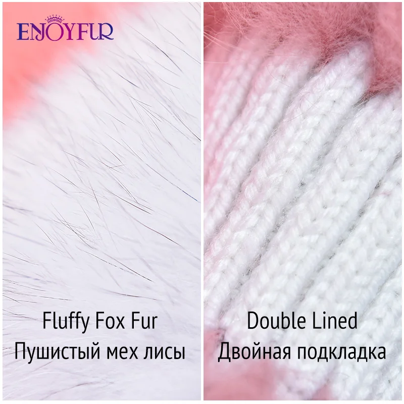 ENJOYFUR женских длинных шарфов для зимы натуральный жемчуг серебро меха лисы шарф