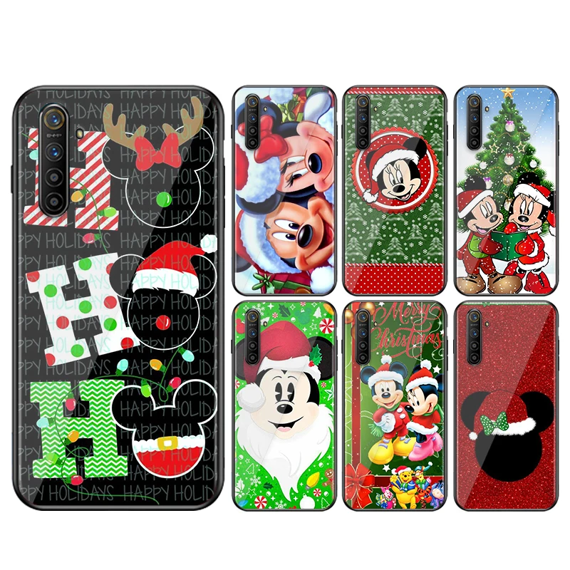 

Christmas Mickey Minnie Shockproof Cover For OPPO K9 F19 F5 Reno 6 6Z 5 5Z 5K 2F 2Z 2 Z A Pro Plus 5G Black Phone Case