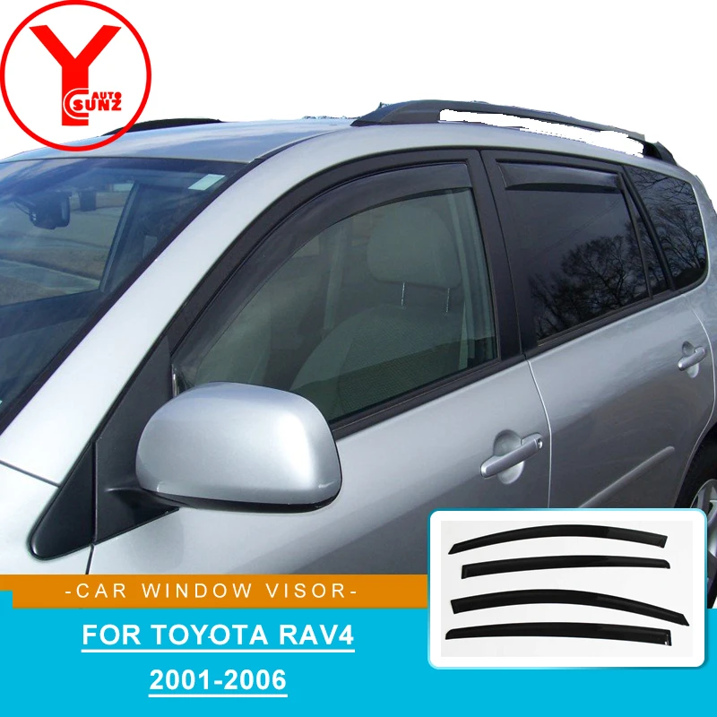 Tuning Wind Visor Deflectors Car Vent visor Door Side Window Air Guard Deflectors For Toyota RAV4 RAV-4 2001-2006 Sun Rain Guard