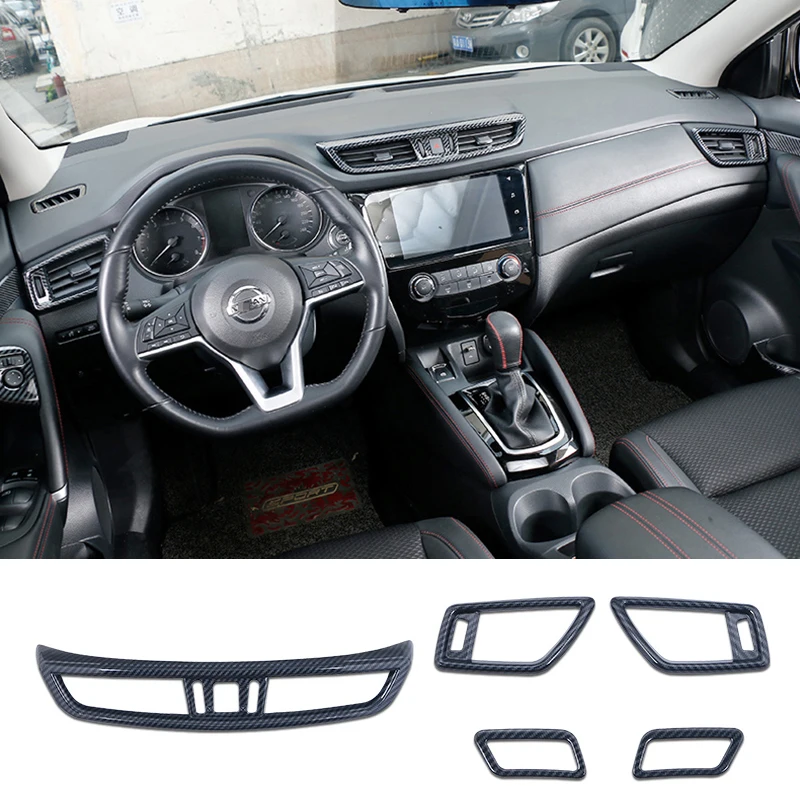 

Car Center Console Air Vent Sticker Front Dashboard Outlet Frame Decor Cover For Nissan Qashqai J11 2016-2021 Tuning Accessories