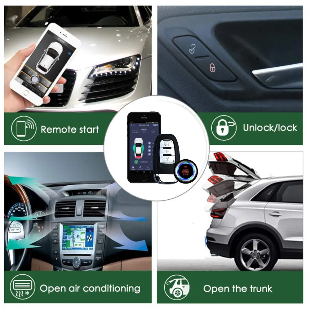 

Car alarm system and GPS Central locking with Remote start alarm Keyless entry system Start stop alarma auto smart key system