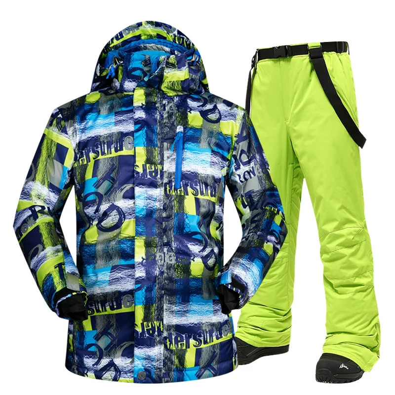 Лыжный костюм мужские брендовые зимние водонепроницаемые утепленные комплекты