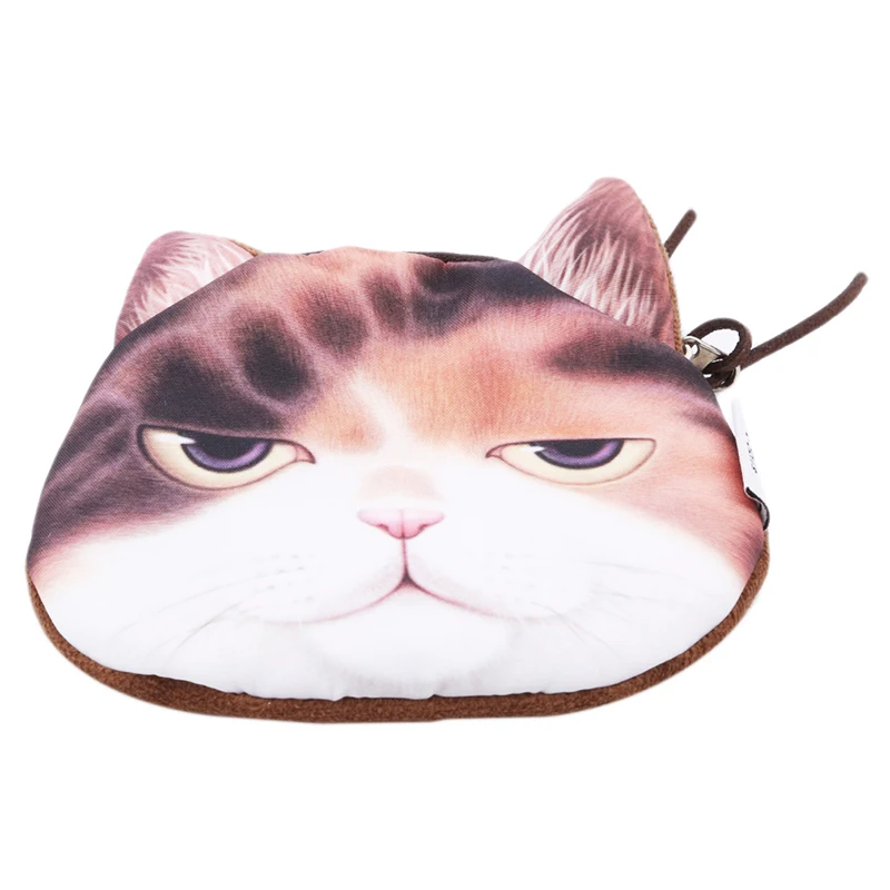 

3D Girl Wallet Bag Ladies Face Zipper Mini Cute Cat Coin Purses children's Purse Bolsa De Moeda Coins Pouch Monedero Gato