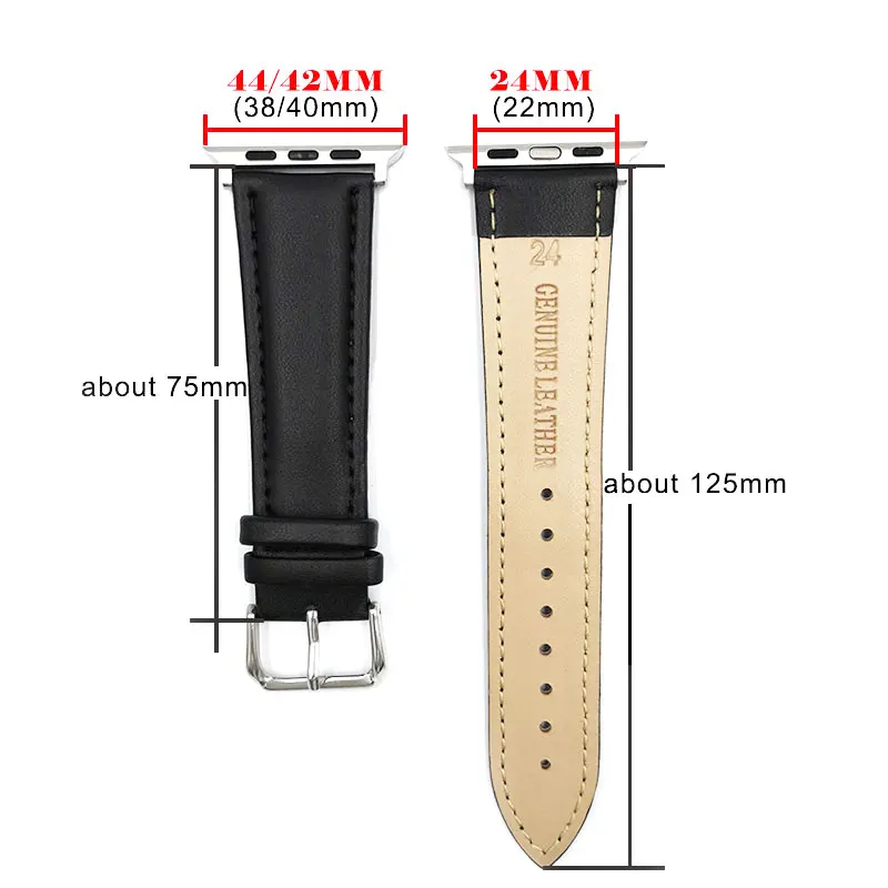 

UTHAI A21 Genuine leather strap For iWatch 1/2/3 38mm 42mm For Apple Watch Series 4/5 40mm 44mm watchband Bracelet accessories