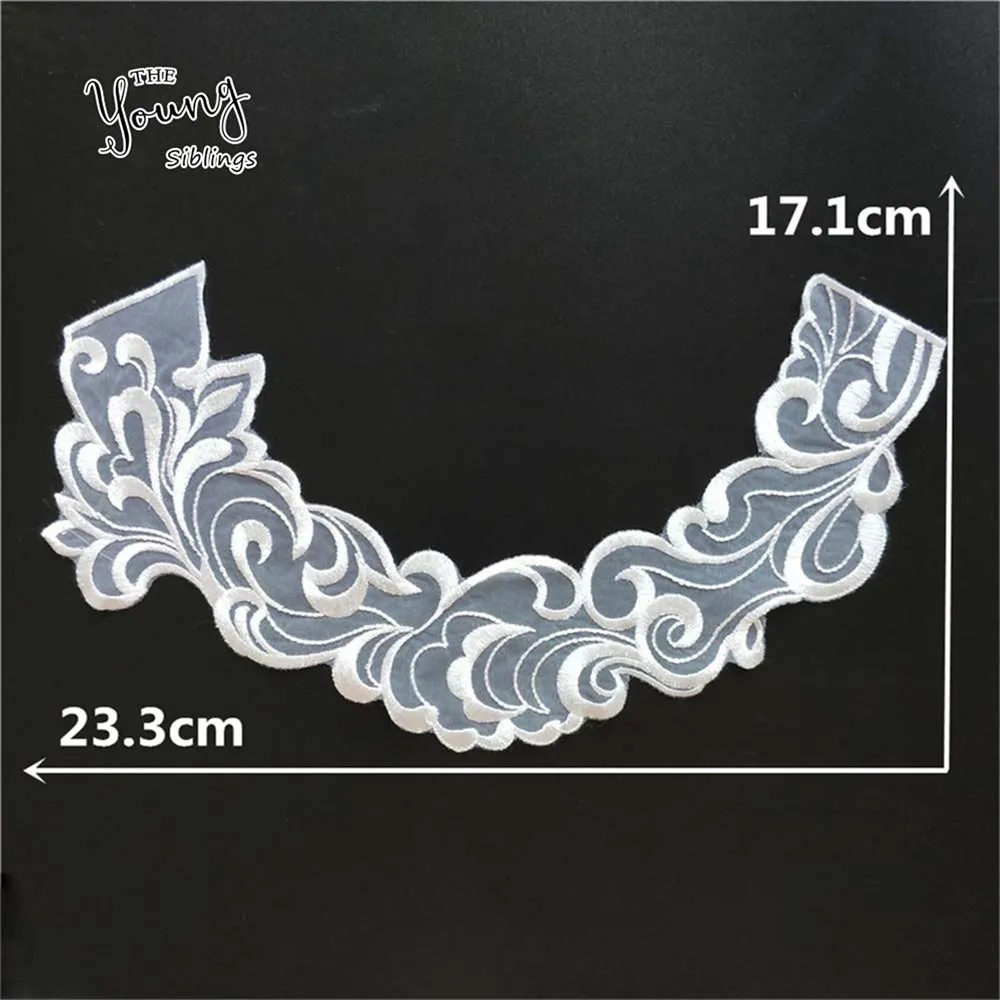 YL1299 New White/Black Embroidery Venise Neckline Lace Collar Costume Dress Fine Applique Motif Dress Fabric DIY Sewing Accessories - Цвет: YL1299