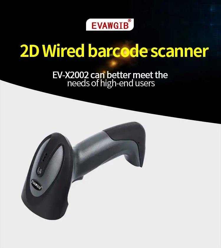 Ручной сканер штрих-кодов 2D CMOS с интерфейсом RS232 считыватель QR PDF417 EVAWGIB - купить по