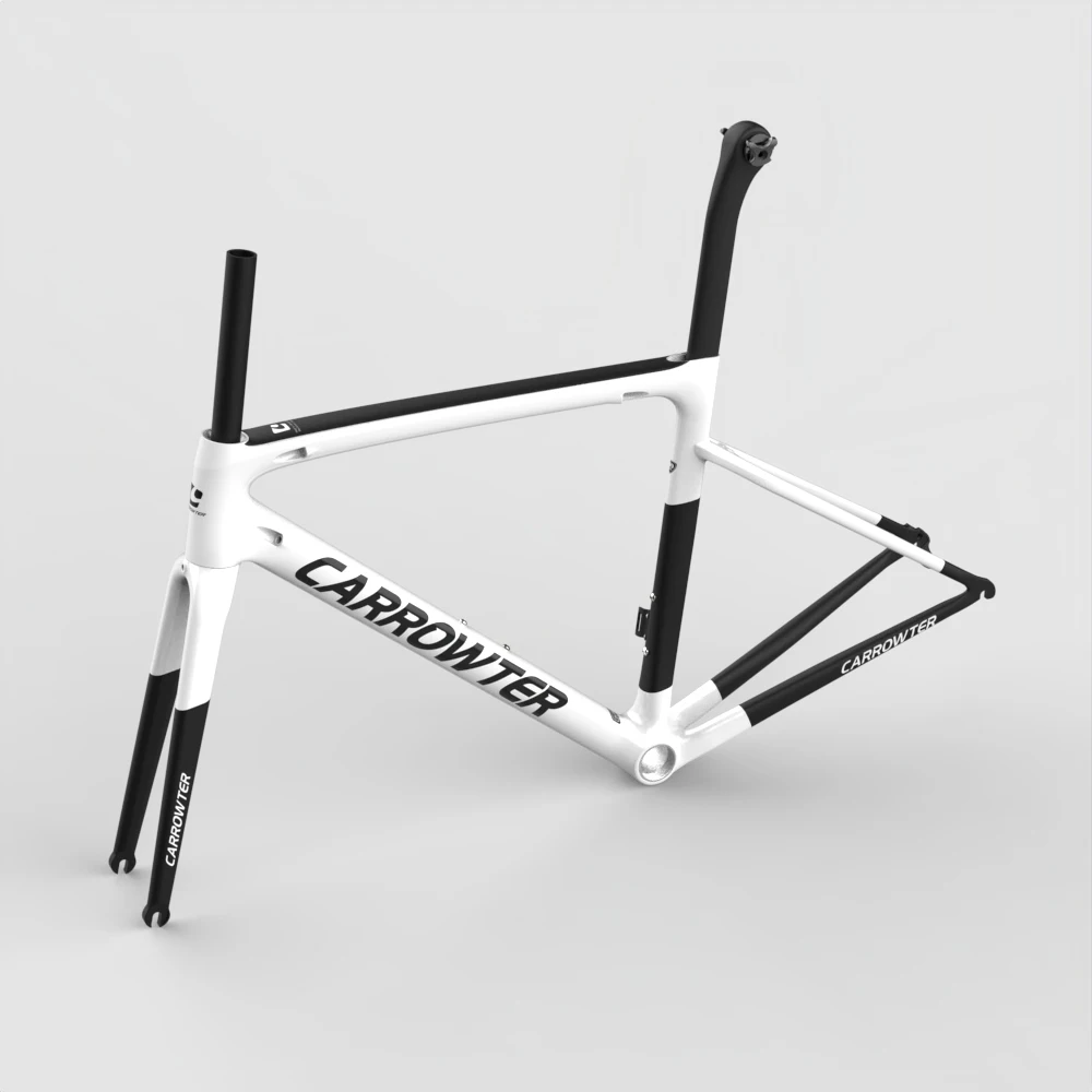 

44 49 52 54 56 58cm CARROWTER Carbon Road Bike Frames White Black T1000 UD Rim Brake Bicycle Frameset Ship XDB DPD UPS