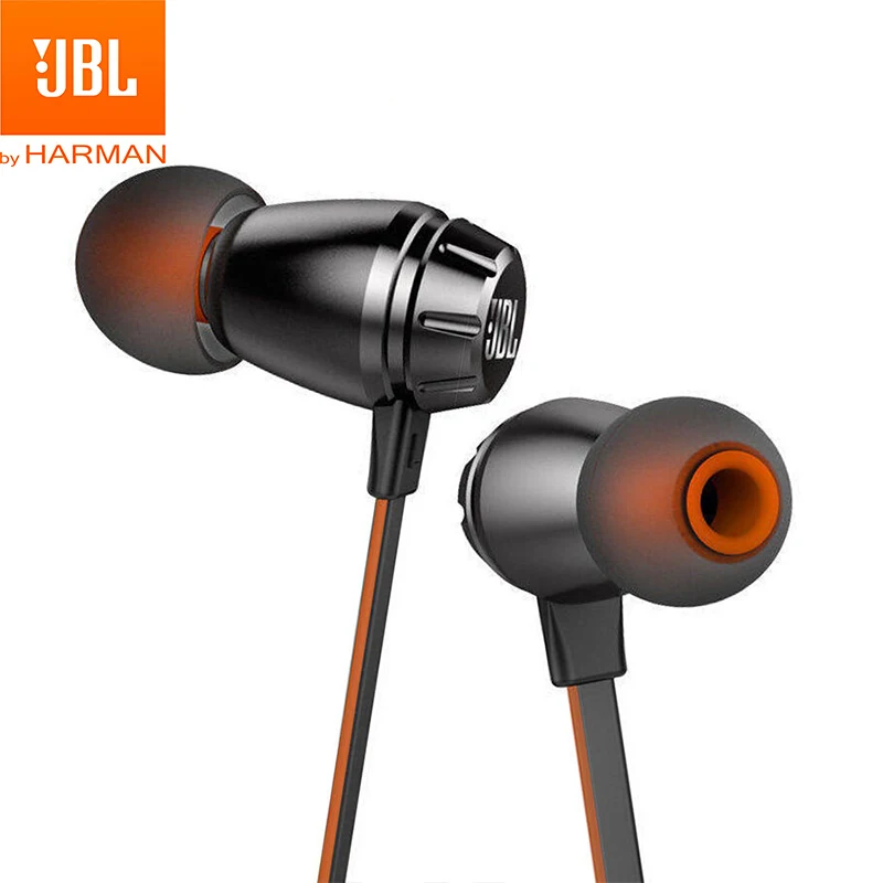 JBL T380A двойные динамические проводные наушники-вкладыши 105dB HIFI наушники с микрофоном 3,5 мм разъем с одной кнопкой дистанционного управления для смартфонов