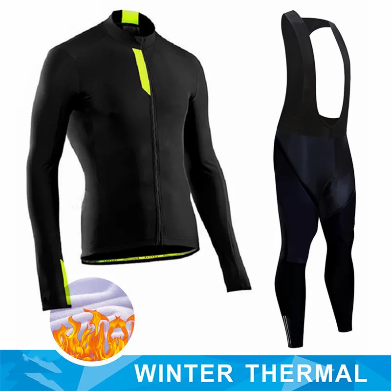

Sell well Winter Bicycle Set Bike Cycling Team 2021 Thermal Fleece Long Sleeve Sportswear Autumn Racing Pro Jersey Suit for Men