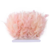 1 meter fluffy chandelle turkey feathers trim 4 6 inches decoration for party dress skirt wedding clothes sewing crafts plumes