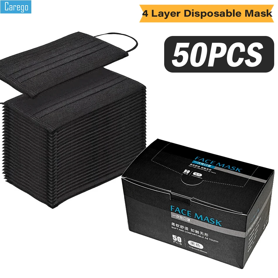 Маска Защитная Carego одноразовая 4 слоя для лица | Красота и здоровье