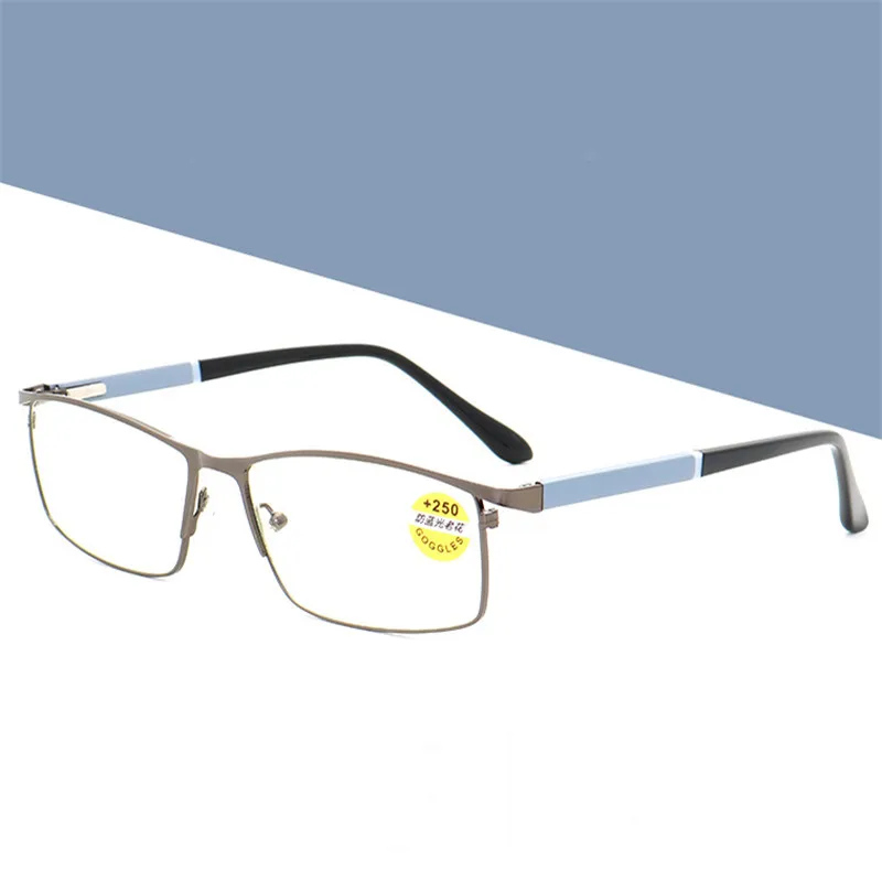 

iboode New Men Women Metal Full Frame Reading Glasses Classic Anti Blue Rays Business Presbyopia Eyeglasses Diopter +1.0 To +4.0