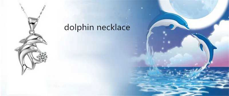 Ожерелье женское с подвеской в виде дельфина серебро 925 пробы | Украшения и