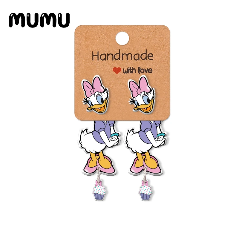 2021 New Donald Duck Stud Earring Daisy Epoxys Jewelry Resin Acrylic Earrings Handmade Gifts Girl | Украшения и аксессуары