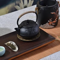 600ml chinese style bamboo orchid pattern teapot cast iron tea kettle uncoated mini iron tea pot