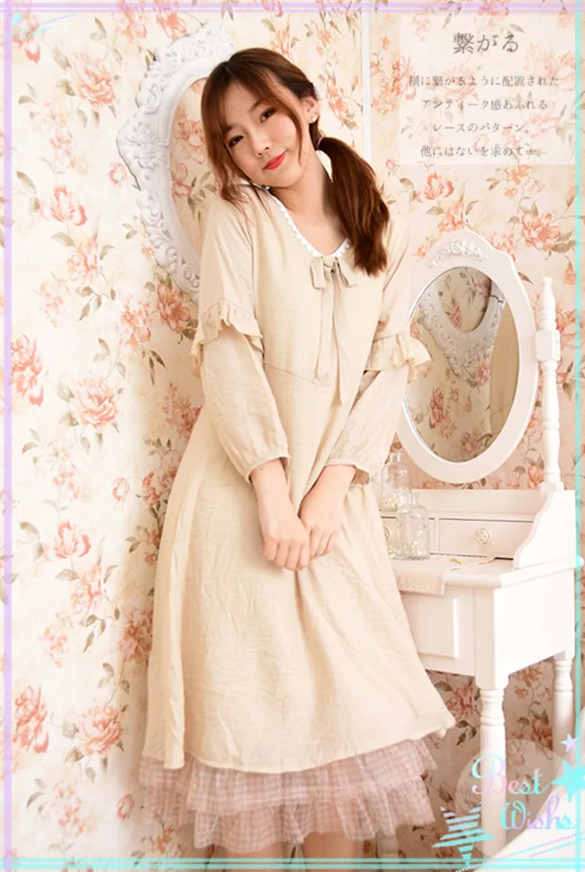 Женское платье с длинным рукавом повседневное винтажное лоскутное из хлопка и