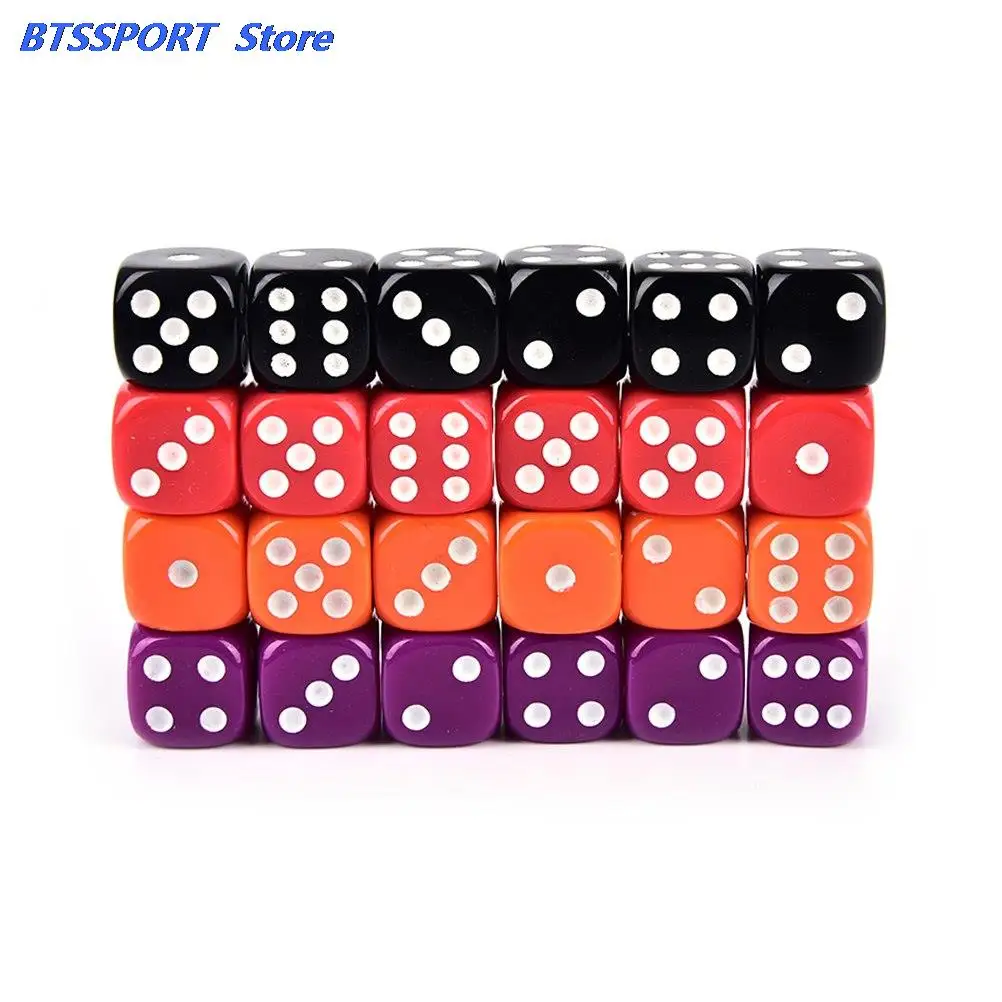 6Pcs Dices 16MM BoardGame Drinking Digital Dice Gumbling Game Rounded Corners Four-Color Transparent | Спорт и развлечения