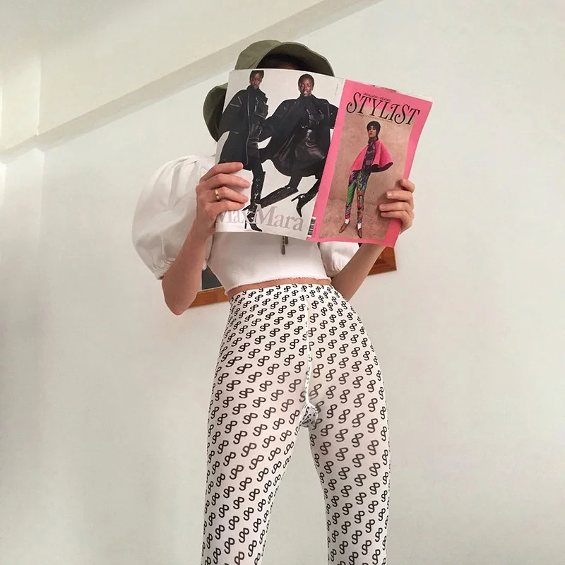 Женские леггинсы с принтом букв | Женская одежда