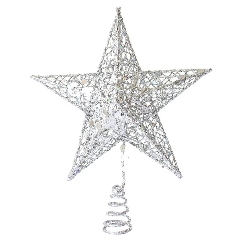Новые украшения для новогодней елки звезды дома Топпер стола декоративные