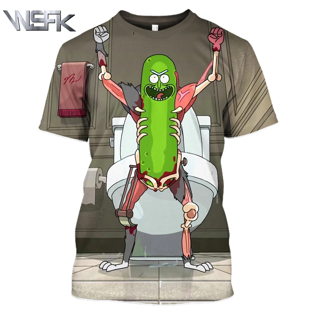 WSFK брендовая Спортивная футболка с короткими рукавами Рик и Морти 3D принтом Harajuku
