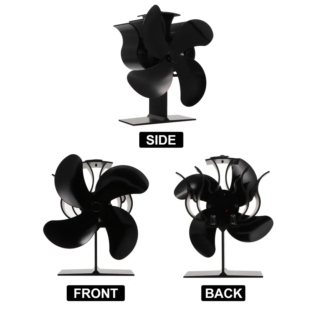 

Household Fireplace Fan 4 Blades Heat Powered Fan Eco-friendly Fireplace Fan