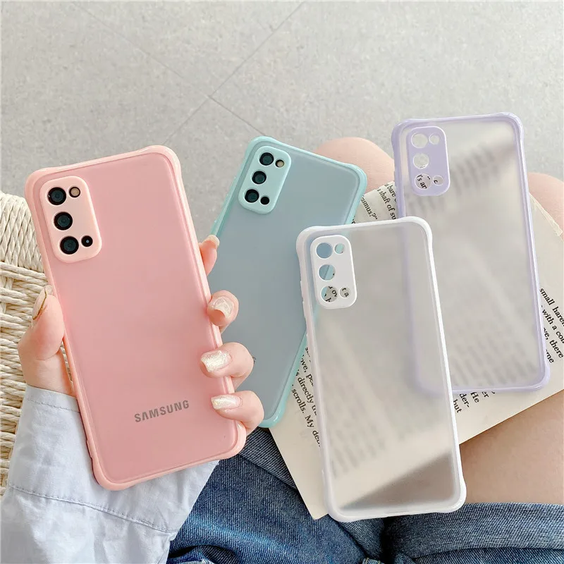 

Shockproof Matte Simple Case For Samsung Galaxy S21 S20 PIus A32 A52 A72 A42 Note 20 Ultra A51 A71 M11 A12 A30 A50 S Back Cover