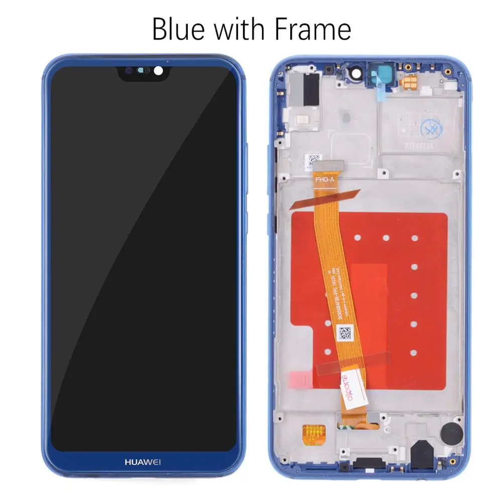 with Frame Blue Дисплей для HUAWEI P20 Lite lx1 lx1 Nova 3e LCD в сборе с тачскрином на рамке 5.84'' черный порошок синий золото - Цвет: with Frame Blue